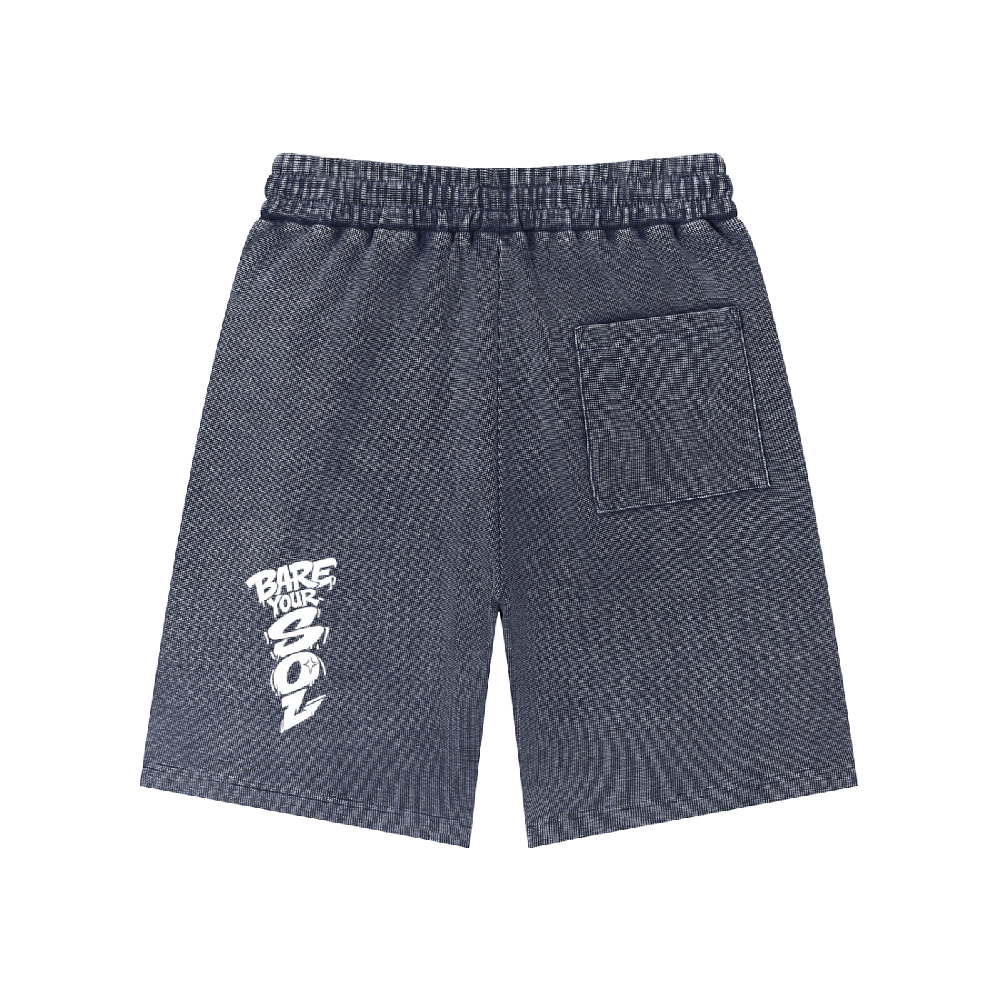 Blue Winged PSB- Mineral Wash Waffle Knit Shorts