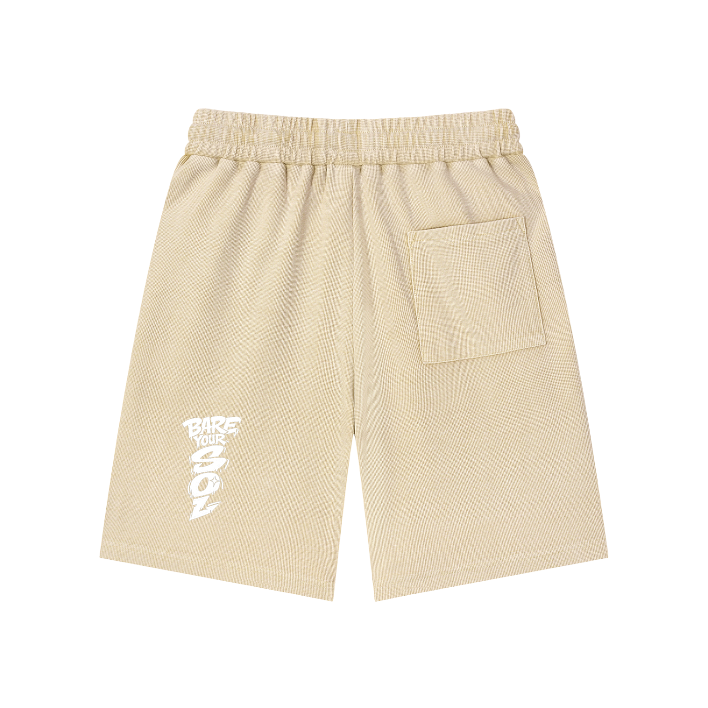 Green Winged PSB-Mineral Wash Waffle Knit Shorts