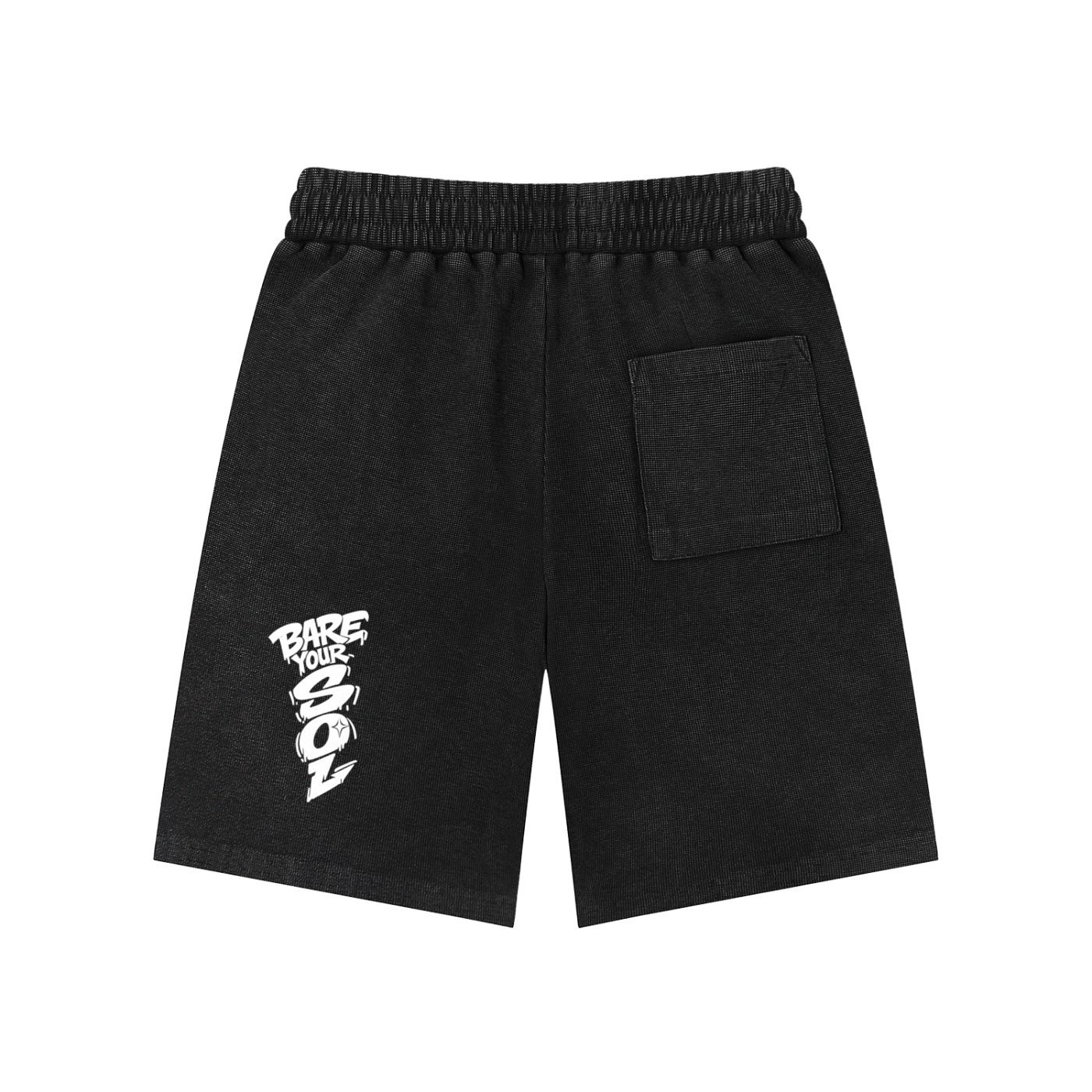 Blue Winged PSB- Mineral Wash Waffle Knit Shorts