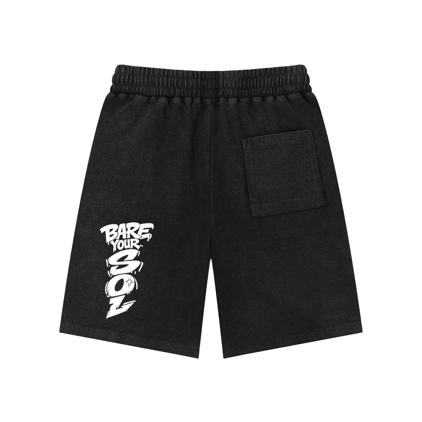 Red Winged PSB- Mineral Wash Waffle Knit Shorts